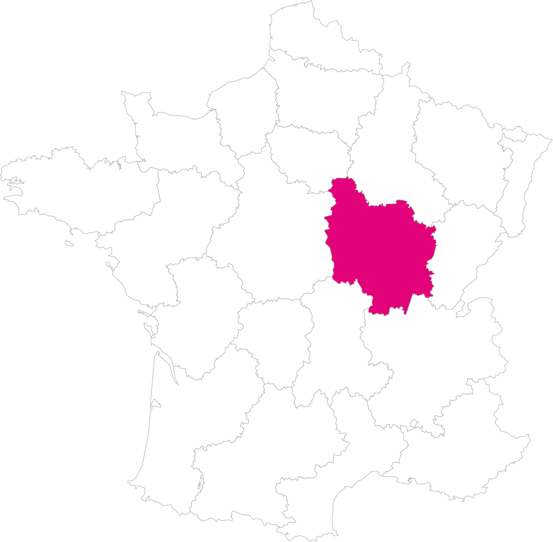 Carte France Région Bourgogne