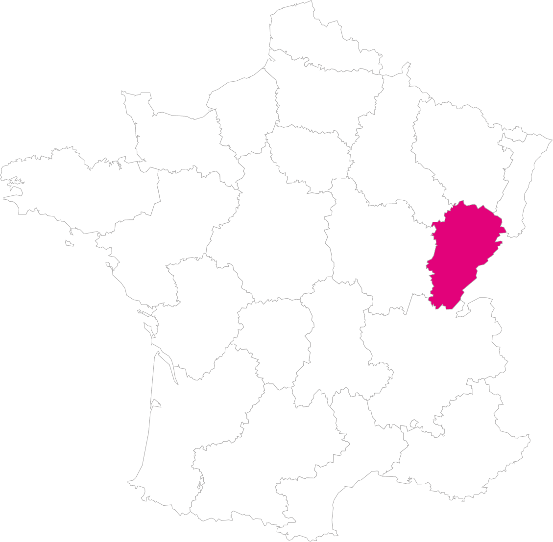 Carte France Région Franche-Comté