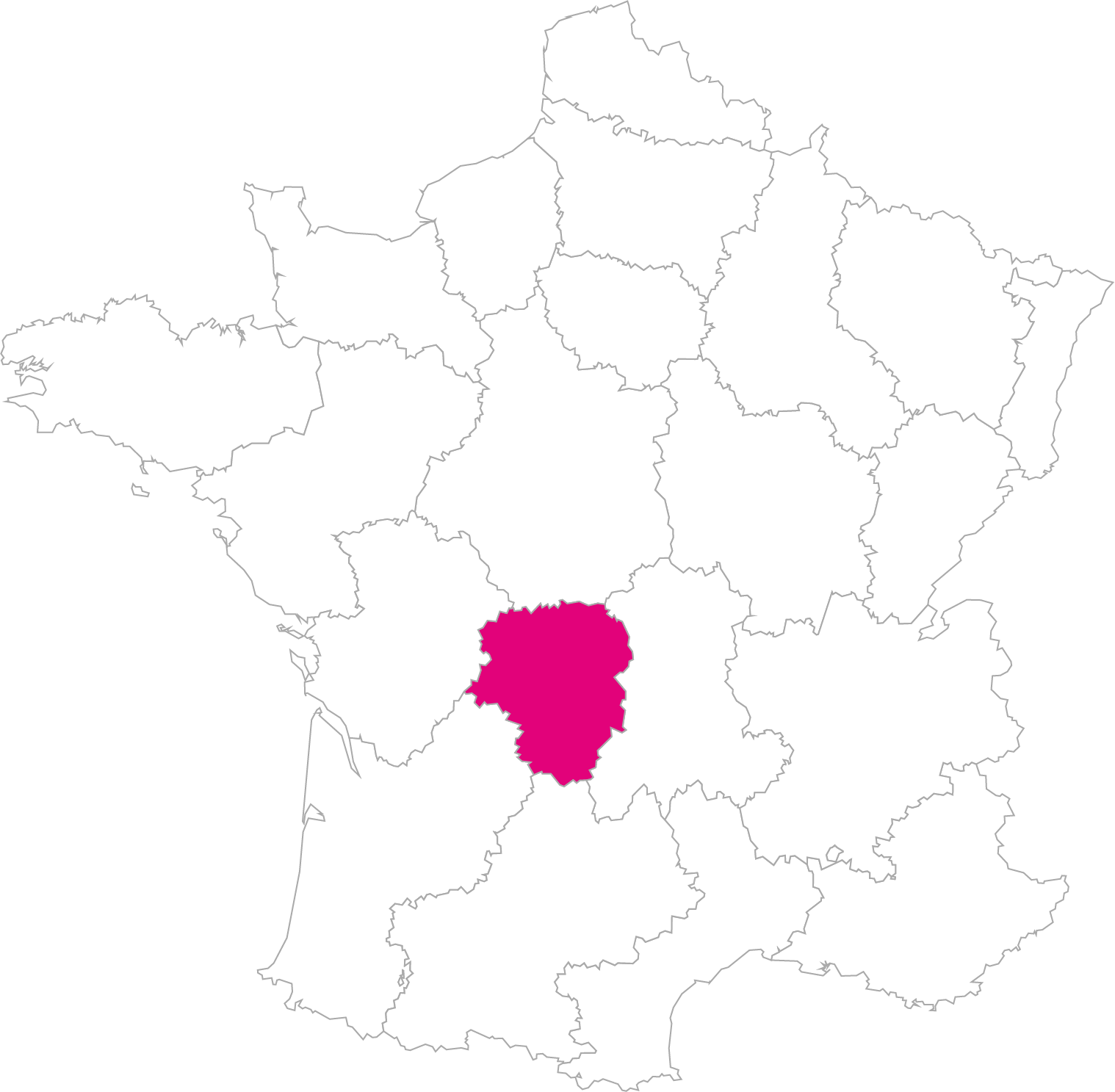 Carte France Région Limousin