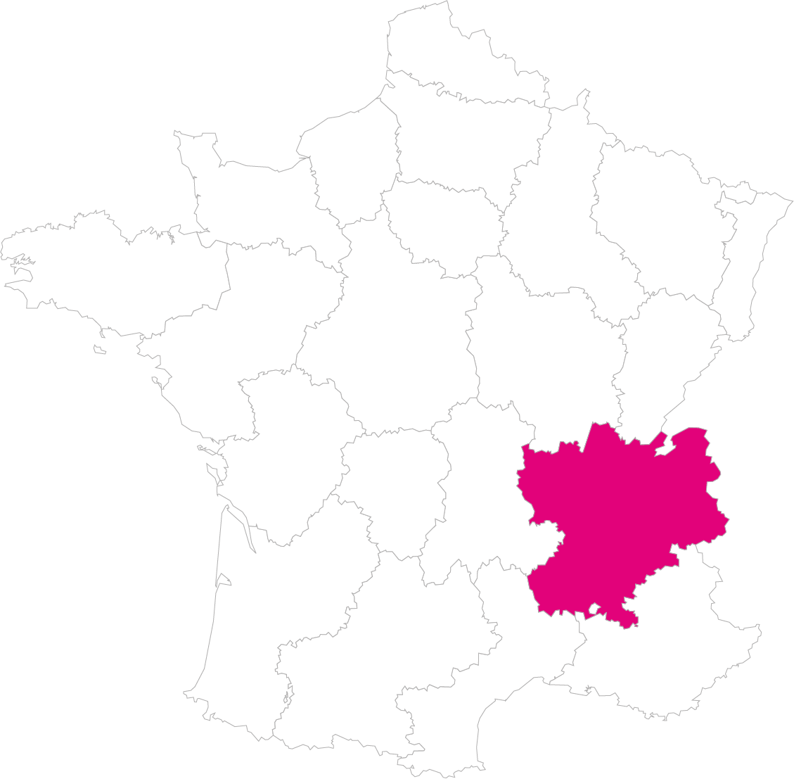 Carte France Région Rhône-Alpes